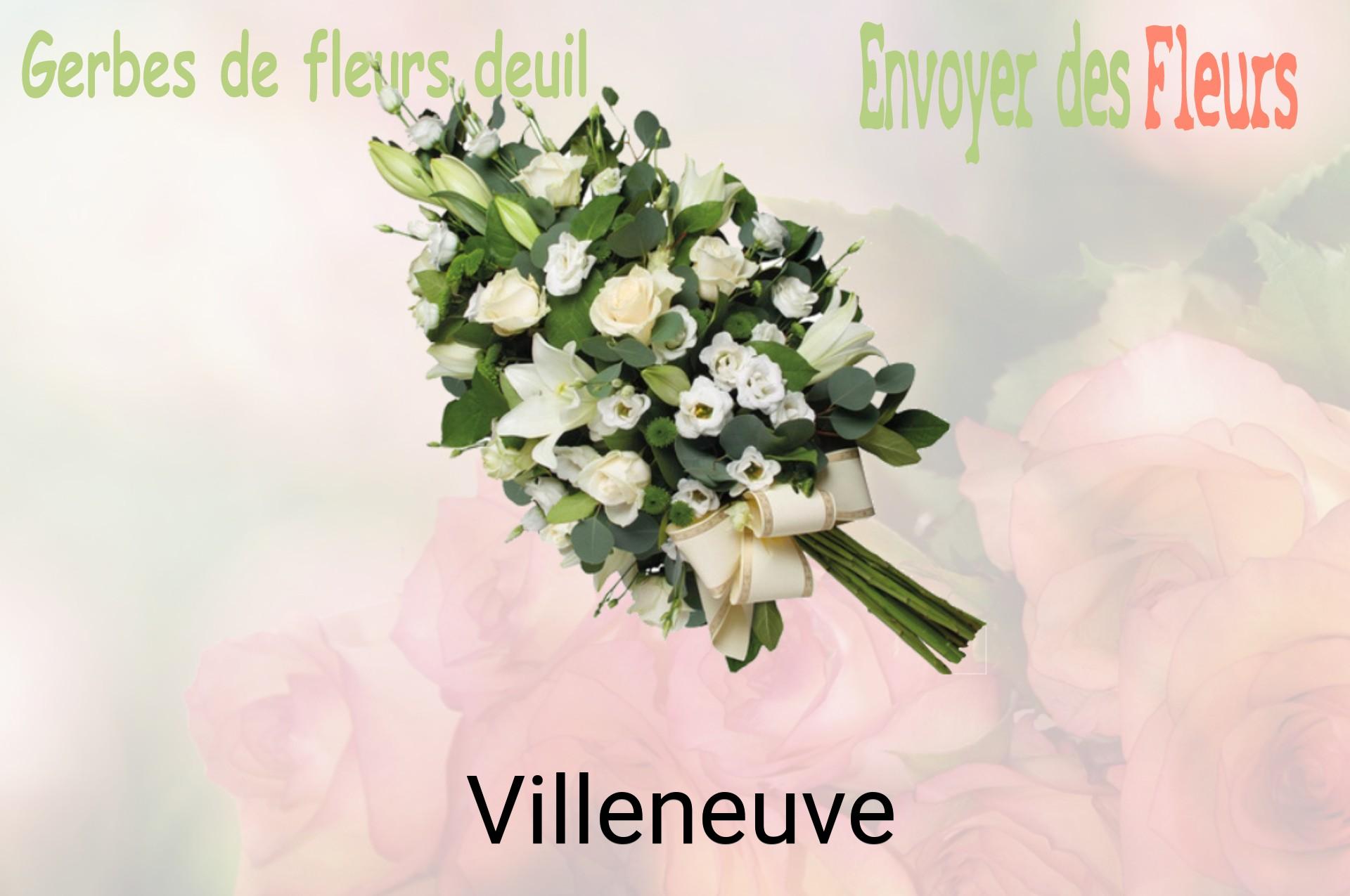 Gerbe de fleurs de deuil livrée à Villeneuve